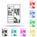 Clutter in the closet multi color style icon. Simple glyph, flat vector of chaos icons for ui and ux, website or mobile