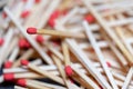 cluttered and disorganized set of red-headed phosphor sticks