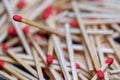 cluttered and disorganized set of red-headed phosphor sticks