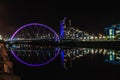 Clyde Arc bridge in Glasgow at night Royalty Free Stock Photo