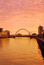 The Clyde Arc bridge in Glasgow on the River Clyde less formally known as the Squinty Bridge