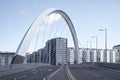 The Clyde arc squinty bridge over the River Clyde in Glasgow Royalty Free Stock Photo