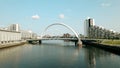 Clyde Arc Squinty Bridge on the River Clyde in Glasgow, Scotland