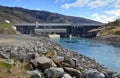 Clyde Hydro Electric Dam on the Clutaha River, Otago, New Zealand Royalty Free Stock Photo