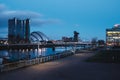 The Clyde River embankment in the center of Glasgow