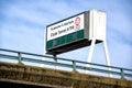 Clyde Tunnel M8 motorway sign heading north through Glasgow