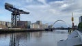 Glasgow, Scotland, UK, October 7th 2022, Clydeport Crane at Finnieston next to the Clyde Arc bridge in Glasgow