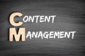 CM - Content Management acronym, business concept on blackboard