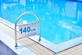 140cm depth sign at pool