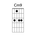 Cm9 guitar chord icon Royalty Free Stock Photo