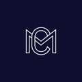 CM letters logo, line monogram design