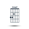 Cmaj7, Basic Guitar Chord Chart Icon Vector Template Royalty Free Stock Photo
