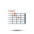 Cmaj7, Basic Guitar Chord Chart Icon Vector Template Royalty Free Stock Photo