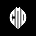CMD circle letter logo design with circle and ellipse shape. CMD ellipse letters with typographic style. The three initials form a Royalty Free Stock Photo