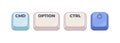 CMD Option CTRL Power computer keyboard shortcut Royalty Free Stock Photo