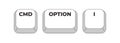 CMD Option I grayscale keyboard hotkey Royalty Free Stock Photo