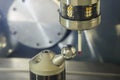 The CMM touching probe calibration process with sphere ball