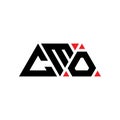 CMO triangle letter logo design with triangle shape. CMO triangle logo design monogram. CMO triangle vector logo template with red Royalty Free Stock Photo