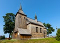 Historic XVII century wooden church of Our Lord Transfiguration in Cmolas village near Mielec in Podkarpacie region of Poland Royalty Free Stock Photo