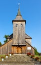 Historic XVII century wooden church of Our Lord Transfiguration in Cmolas village near Mielec in Podkarpacie region of Poland Royalty Free Stock Photo