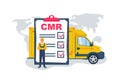 CMR concept. Shipping document. Logistics concept. Worldwide logistics. Royalty Free Stock Photo