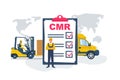 CMR concept. Shipping document. Logistics concept. Worldwide logistics Royalty Free Stock Photo