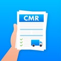 CMR transport document. Business icon. International transportation regulation. Vector stock illustration.