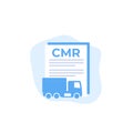 CMR Transport document, vector icon