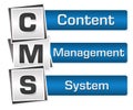 CMS - Content Management System Blue Grey Squares Vertical Royalty Free Stock Photo