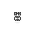 CMS, Content management system icon with shadow Royalty Free Stock Photo