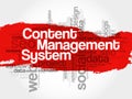 CMS Content Management System word cloud Royalty Free Stock Photo