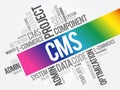 CMS Content Management System word cloud Royalty Free Stock Photo
