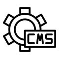 Cms gear wheel icon outline vector. Code html