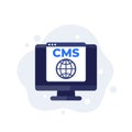 CMS icon, Content management system, vector art Royalty Free Stock Photo