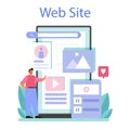 CMS introduction online service or platform. Content management system.
