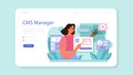 CMS introduction web banner or landing page. Content management system.