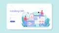 CMS introduction web banner or landing page. Content management system.