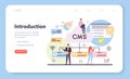 CMS introduction web banner or landing page. Content management