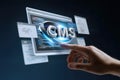 Cms platform model: digital structure, content interface, data module, website framework, system portal, media Royalty Free Stock Photo