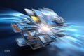 Cms platform model: digital structure, content interface, data module, website framework, system portal, media Royalty Free Stock Photo