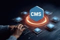 Cms platform model: digital structure, content interface, data module, website framework, system portal, media Royalty Free Stock Photo