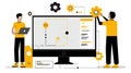 Cms platform model: digital structure, content interface, data module, website framework, system portal, media Royalty Free Stock Photo