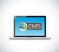 Cms sign laptop illustration design