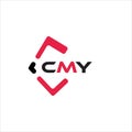 CMY creative minimalist letter logo. CMY unique vector initials alphabet letter logo design Royalty Free Stock Photo