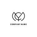 CMY initial line logo template design vector Royalty Free Stock Photo