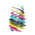 CMYK abstract shape. 3D render