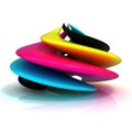 CMYK abstract shape isolated