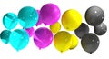 Cmyk balloons Royalty Free Stock Photo