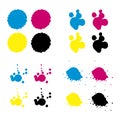 Cmyk blots Royalty Free Stock Photo