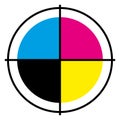 CMYK CMJN Ink wheel. Print target. Vector illustration III. Royalty Free Stock Photo